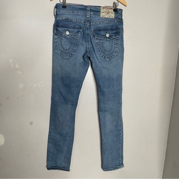 Men’s True Religion Jeans Sz 29X33 Geno Relaxed Slim Flap - Picture 2 of 7